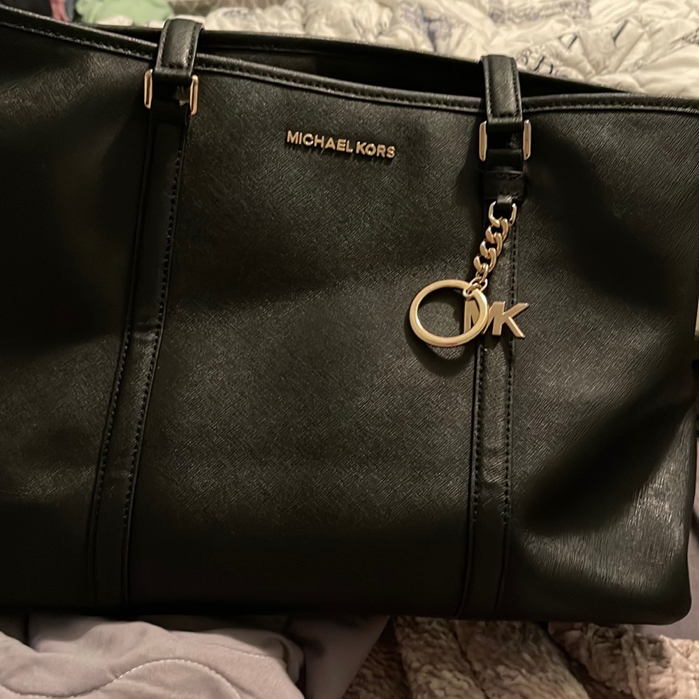 Michael Kors Bag Sady Black Saffiano Leather Tote